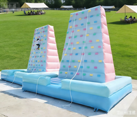 Mur d'escalade gonflable en PVC clair, très populaire, pour enfants, utilisation extérieure, installation facile, application parcs d'attractions