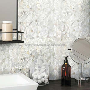 Pera vela azulejo blanco ilusión madre de perla mosaico azulejo hogar cocina Backsplash mosaico diamante Concha blanca Concha mosaico - Product Image 4