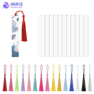 Cá tính trống truyền nhiệt nhôm bookmark số lượng lớn DIY thăng hoa Bookmark với lỗ và tua đầy màu sắc - Product Image 1