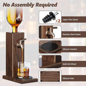 Distributeur de whisky en bois pour comptoir, distributeur d'alcool anti-fuite pour <span class=keywords><strong>bourbon</strong></span> et scotch, idéal pour bar à domicile, cadeaux - Product Image 2