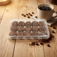 Boîtes en plastique PET transparentes, personnalisables, sûres, jetables, recyclables, de qualité alimentaire, rectangulaires, pour fruits secs, biscuits, pain, salades, noix
