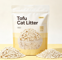 Sable pour chat en tofu 2kg, 100% naturel, écologique, sans poussière, en forme de bande de 2,0 mm, agglomération rapide, contrôle des odeurs, jetable aux toilettes