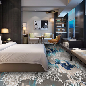 Hotel Twin Bed Custom Cheap Price Fabric Upholstered MDF Single Bed with <b>Headboard</b> Nightstand Bedroom Furniture Manufacturer - Product Image 2