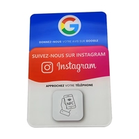 Carte de visite personnalisée en acrylique avec code NFC QR, mini-étiquette et puce RFID étanche pour paiement hôtelier 13,56 MHz