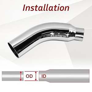 Выхлопной хромированный полированный 45 градусов 5-7 дюймов локоть выхлопной наконечник для дизельного топлива - Product Image 4