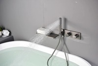 Mitigeur de douche mural gris Deao de haute qualité cascade pour baignoire baignoire douche encastrée avec poignée douche