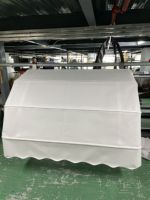 Auvent commercial manuel autoportant rétractable coupe-vent personnalisable de type dôme français, fabriqué en Chine, avec structure en aluminium et toile en polyester