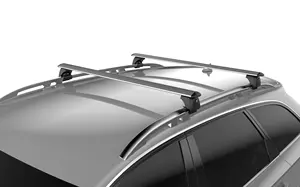 Rak atap mobil aluminium Bar + rak Lugge untuk karton hitam standar membawa bagasi kotak karton aluminium tahan lama Universal Cross Bar