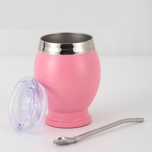 BORGE 12oz doble pared de acero inoxidable al vacío <span class=keywords><strong>argentino</strong></span> Yerba Mate calabaza Mate taza de té con Bombollia cuchara pajita - Product Image 2