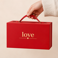 Boîte magnétique pliable avec logo personnalisé, carton gris, noir, écologique, recyclable, boîte d'emballage rigide pliable avec poignée pour cadeau