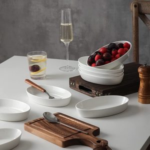 Custom Kitchen Bakeware Porcelain Ramekins Deep Oval Roaster Oval Au <strong>Gratin</strong> Baking <strong>Dishes</strong> - Product Image 4