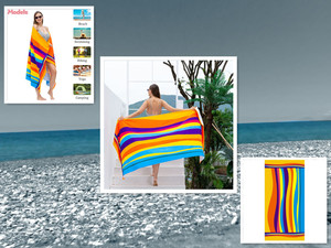 Buon tempo <span class=keywords><strong>in</strong></span> <span class=keywords><strong>spiaggia</strong></span> al tramonto telo mare, morbido e delicato sulla pelle, piena consistenza