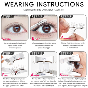 Kit Profesional de Pestañas Magnéticas Suaves en Racimo, 5 Pares con Delineador, Reutilizables, Sin Necesidad de Pegamento, para un Look Natural o Glamuroso - Product Image 5