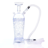 Chicha électronique portable en acrylique avec miroir LED pour voiture, vente en gros d'usine, mini chicha 32CM*9.5CM