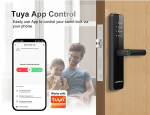 Cerradura Inteligente para Puerta Keyplus Biométrica Ttlock 5.0, Sistema de Cerradura sin Llave con Huella Dactilar, WiFi Tuya, Cerradura Inteligente para el Hogar TL-100 - Product Image 5