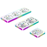 Ventilador AntarcChill Infinity Mirror de 360 mm con ARGB Integrado, Ventilador Silencioso PWM de 120 mm Enlazable, Sincronización con la Placa Base para PC Gaming