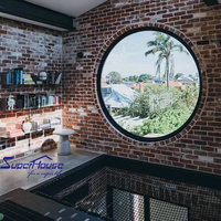 Hurricane Arch Ventana fija para casa con vidrio a prueba de balas y malla de acero inoxidable Marco de aleación de aluminio