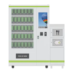 Smart combo outdoor elevator remote manage credit card refrigerator salad sandwich cupcake digital vending machine