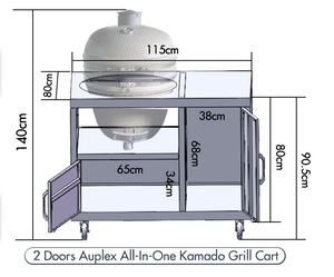 เตาบาร์บีคิวเซรามิก Kamado ยี่ห้อ AUPLEX รุ่นขายดีที่สุด ขนาด 27 นิ้ว ผิวเคลือบเงา ใช้งานได้หลากหลายทั้งในร่มและกลางแจ้ง เป็นมิตรกับสิ่งแวดล้อม ทนทาน - Product Image 2