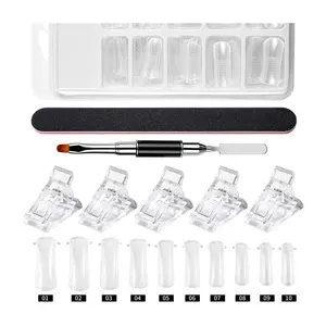 Set di forme per unghie doppie clip pennello per unghie Picker file Buffer spintori per cuticole Poly Gel Kit di stampi per unghie Poly Extension Tools