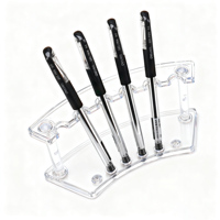 Porte-stylos autoportant en plastique transparent moderne, support pour crayons à sourcils, présentoir cosmétique, montage facile pour la papeterie