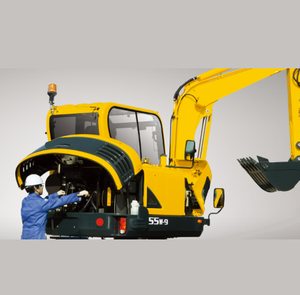รถขุดล้อยางรุ่น R55W-9 ขนาด 5.55 ตัน พร้อมเครื่องยนต์ 42.5 กิโลวัตต์ และบุ้งกี๋ขนาด 0.18 ลูกบาศก์เมตร สำหรับงานซ่อมแซมถนนในเขตเทศบาล - Product Image 1