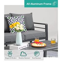 Modernes 5-teiliges Gartenmöbel-Set Außenbereich Aluminium Sessel Konversations-Set Outdoor Wasserdicht