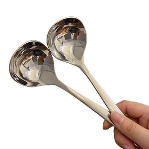 Nouvelle cuillère/louche à soupe améliorée en acier inoxydable, manche long épaissi, idéale pour les cuisines domestiques, pour bouillie/soupe, grande taille - Product Image 5