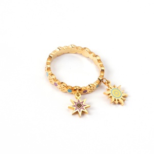 Anillo Hueco de Diseño Moderno, Chapado en Oro de 18k, Anillos de Dedo de Acero Inoxidable al por Mayor para Mujer - Product Image 3