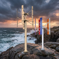 Éolienne à axe vertical H-50 kW hors réseau/sur réseau, type H, 30/50 kW, 380 V, hauteur 10 m, en alliage d'aluminium, 5 pales, roue de 8 m
