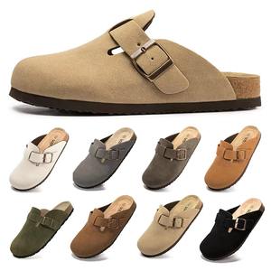 Chaussures mules unisexes en daim véritable de haute qualité, conçues par des designers, Birkenstocks, sabots et mules, sabots en liège pour femmes, pantoufles en cuir de luxe - Product Image 2