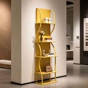 Minimalist Iron Multi-Layer Bookshelf Wall Mounted & Floor Standing <b>Storage</b> <b>Rack</b> Living Room Display Shelf Office Partition <b>Rack</b> - Product Image 2