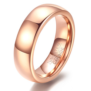 Tungsten Steel <b>Ring</b> 6Mm Geometric Curved Polished For Men Everyday Wear <b>Couple</b> <b>Ring</b> - Product Image 2