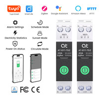 Interrupteur intelligent TUYA Zigbee Mini MCB avec mesure, télécommande sans fil, contrôle par application Smart Life et minuterie pour la maison intelligente