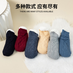 Calcetines de punto de invierno con forro polar antideslizantes, cálidos para uso en interiores, para mujer, tallas S, M, L, XL - Product Image 2