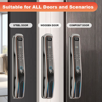 Serrure de porte intelligente TUYA3D avec reconnaissance faciale, code, empreinte digitale, interphone vidéo, WiFi et caméra de surveillance pour porte en acier, carte mémoire