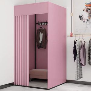 Detachable and Removable Simple Portable Folding Square Black, Gold <b>Frame</b> Clothes Shop Fitting Room and Dressing Room - Product Image 6