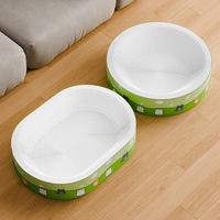 Lit pour chat en carton blanc, en forme de bol, profond, sans fond, à bords larges, anti-griffures, résistant à l'écaillage