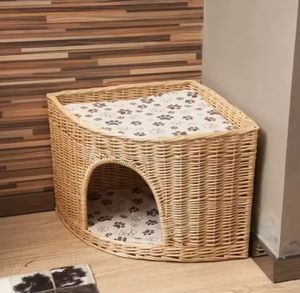 Fatto a mano letto per gatti condominio morbido e confortevole solido in fibra di Rattan Pet mobili per dormire all'ingrosso - Product Image 4