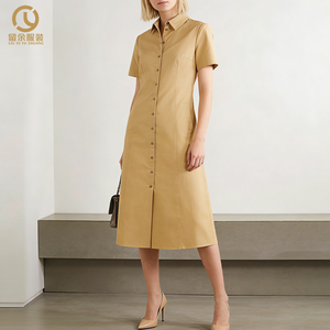 Kleid fornitori 2024 donna estate nuova elegante camicia a manica corta abito di <span class=keywords><strong>lino</strong></span> per le donne 2024 <span class=keywords><strong>abiti</strong></span> casual - Product Image 2