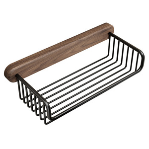 Porte-papier toilette mural en bois brun chaud avec étagère, en métal noir, style rustique campagnard, accessoires <span class=keywords><strong>de</strong></span> <span class=keywords><strong>salle</strong></span> <span class=keywords><strong>de</strong></span> <span class=keywords><strong>bain</strong></span>, décoration champêtre, rangement mural pour téléphone portable - Product Image 1