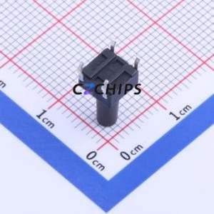 TC-1102-C-Q-B Tactile Switch Through hole Component THT-4P,6x6mm Switch Single Pole Single Throw Round Button 2.6N Through Hole - Product Image 2