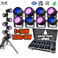 Projecteur LED Par IP65 étanche, lot de 8, avec flight case, prêt à être expédié pour événements extérieurs