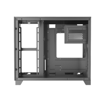 Boîtier PC Gamer Mid-Tower en Alliage d'Aluminium avec Verre Trepané sur 3 Côtés pour Cartes Graphiques, Compatible Micro-ATX/Mini-ITX