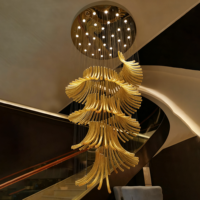 Lustre LED moderne de grande taille pour décoration intérieure, suspension pour hôtel, villa, escalier, luxe, pour hall d'entrée, restaurant