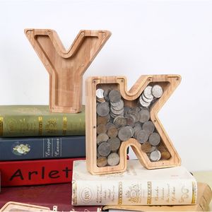 Hucha <span class=keywords><strong>de</strong></span> madera con alfabeto para niños, regalo <span class=keywords><strong>de</strong></span> cumpleaños, caja <span class=keywords><strong>de</strong></span> dinero personalizada con letras A-z para graduación para niños y niñas - Product Image 3