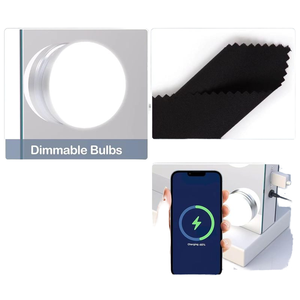 Luxurious 11 Drawers Modern Bedroom Mirror Infinity LED Light Vanity Glass <strong>Dressing</strong> <strong>Table</strong> With <strong>Hollywood</strong> Mirror - Product Image 5