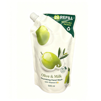 Pochette de recharge monomatière personnalisée pour liquide vaisselle, savon, détergent lessive, Doypack PE avec bec verseur