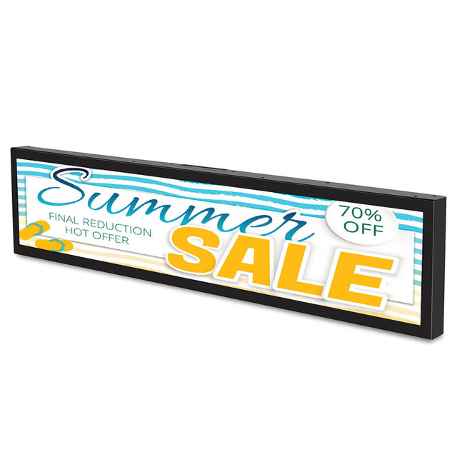 VETO 24 29 35 Inch Wall Hanging Android WIFI Stretched bar Lcd Wide ultra Shelf Edge Display for Retail Store