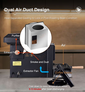 Tostacaffè Elettrico Commerciale 110V 220V Senza Fumo <span class=keywords><strong>per</strong></span> Caffetterie, Piccolo Tostatore di Chicchi di Caffè con Raffreddamento Rapido <span class=keywords><strong>in</strong></span> 3-5 Minuti - Product Image 6